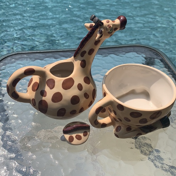 New Blue Sky Giraffe Tea Pot for One - Picture 2 of 11